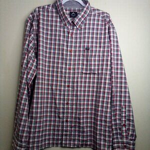 K-Way Shirt Men 2XL Long Sleeve Button Down Pocket Plaid Red Black